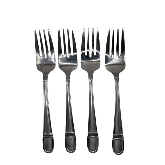 Oneida Other - 4 Oneida Colonnade stainless steel Salad forks glossy with frosted handle 7 1/8”